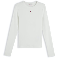 TOMMY JEANS SLIM ESSENTIAL RIB LONGSLEEVE TSHIRT DW0DW17387 YBL 