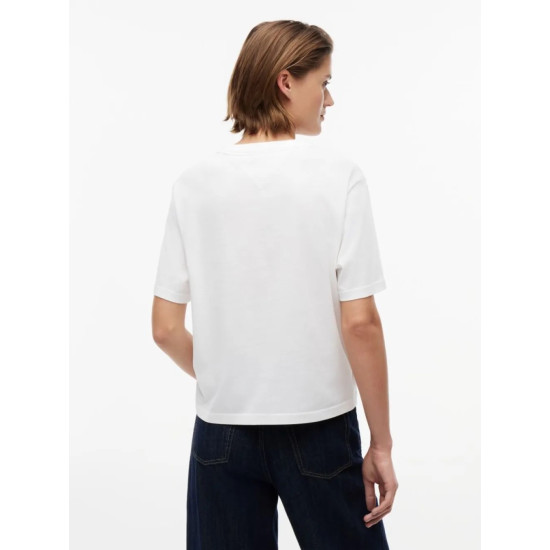 TOMMY JEANS BOXY BADGE TEE DW0DW22202 YBL-WHITE