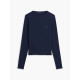 TOMMY JEANS SLIM LETTUCE EDGE RIB LONGSLEEVE DW0DW22783 C1G-DARK NIGHT NAVY