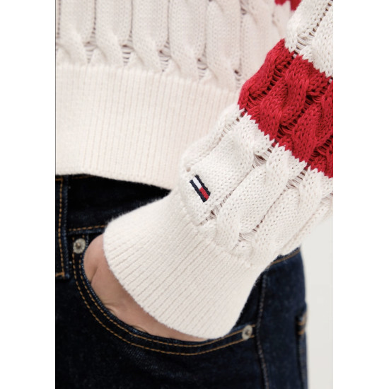 TOMMY JEANS LOOSE CABLE SWEATER DW0DW22926 0EY