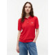 TOMMY JEANS POINTELLE POLO SWEATER DW0DW22932 XK9-AMARYLLIS RED