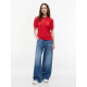 TOMMY JEANS POINTELLE POLO SWEATER DW0DW22932 XK9-AMARYLLIS RED