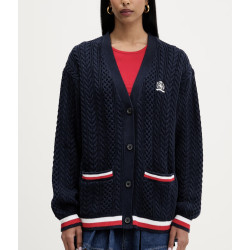TOMMY JEANS RWB TIPPING OVS CARDIGAN DW0DW22934 C1G-DARK NIGHT NAVY