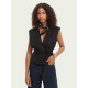 SCOTCH & SODA V-NECK LUREX STRIPED TOP 166569 0008 BLACK