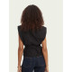 SCOTCH & SODA V-NECK LUREX STRIPED TOP 166569 0008 BLACK