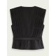 SCOTCH & SODA V-NECK LUREX STRIPED TOP 166569 0008 BLACK