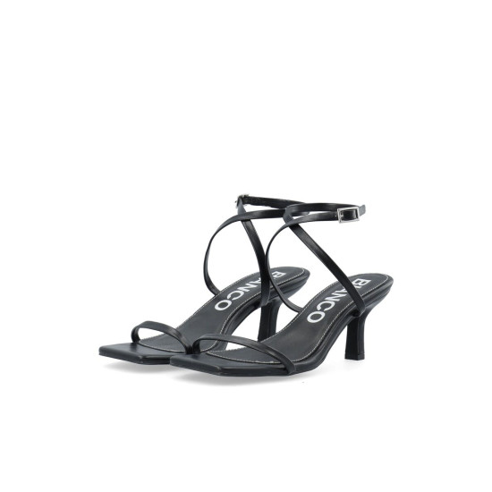 BIANCO BIALULU MINIMAL STRAP SANDAL FAUX LEATHER 11201178 BLACK