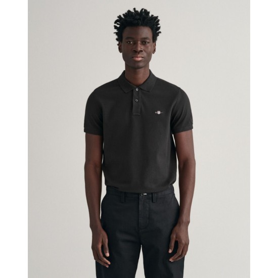GANT REG SHIELD SS PIQUE POLO 2210 5 BLACK