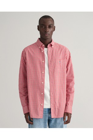 GANT REG POPLIN GINGHAM SHIRT 3000120 630 RUBY RED