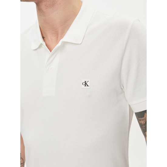 CALVIN KLEIN CK EMBRO BADGE SLIM POLO J30J325269 WHITE