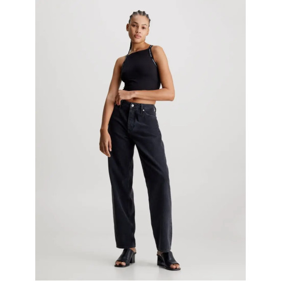 CALVIN KLEIN LOGO ELASTIC STRAPPY TOP J20J223110 BEH.005-CK BLACK
