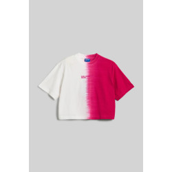 KARL JEANS REG CROP SSLV OMBRE TEE 241J1701 J307 Festival Fuchsia Ombre