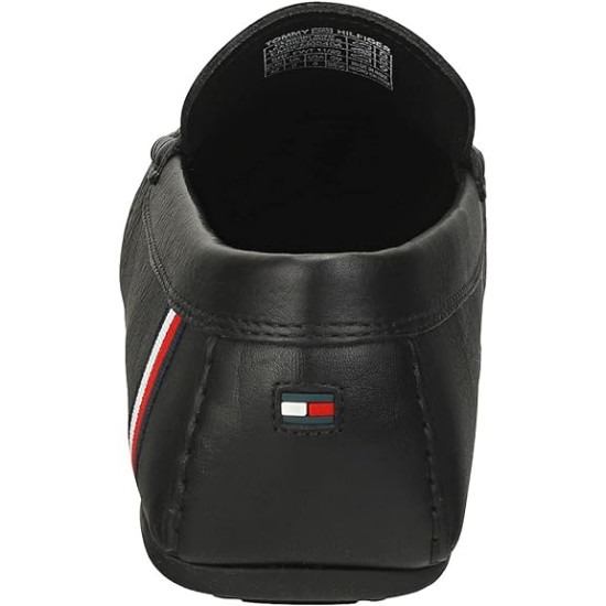 TOMMY HILFIGER CLASSIC RWB LEATHER DRIVER LOAFERS FM0FM03404 BDS-BLACK