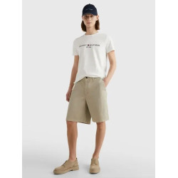 TOMMY HILFIGER CORE LOGO TEE MW0MW11465-118-SNOW WHITE