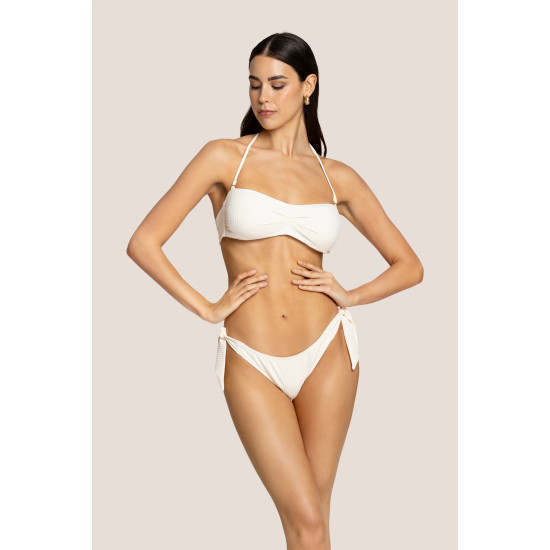 4GIVENESS BANDEAU AND BRIEFS MARYLIN RIBS COLOUR 125WBWBK5240 003-OFF WHITE