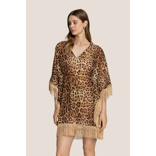 4GIVENESS LEO SOUL GOLD FRINGE CAFTAN 125WCUCF5134 200-LEOPARD