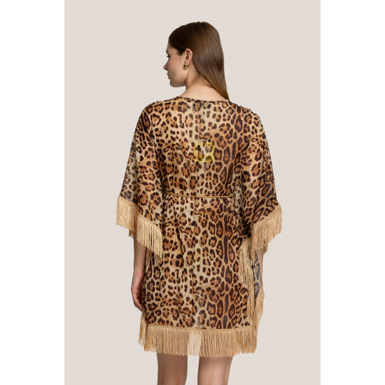 4GIVENESS LEO SOUL GOLD FRINGE CAFTAN 125WCUCF5134 200-LEOPARD