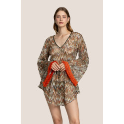 4GIVENESS GEOMETRICAL NET CAFTAN 125WCUCF5443 200-MULTICOLOUR