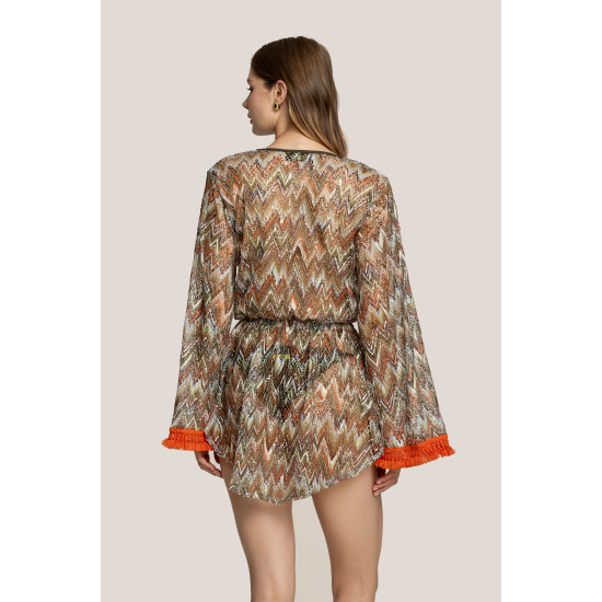 4GIVENESS GEOMETRICAL NET CAFTAN 125WCUCF5443 200-MULTICOLOUR