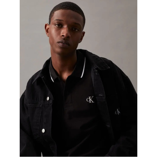 CALVIN KLEIN TIPPING SLIM POLO J30J315603 BAE-CK BLACK 