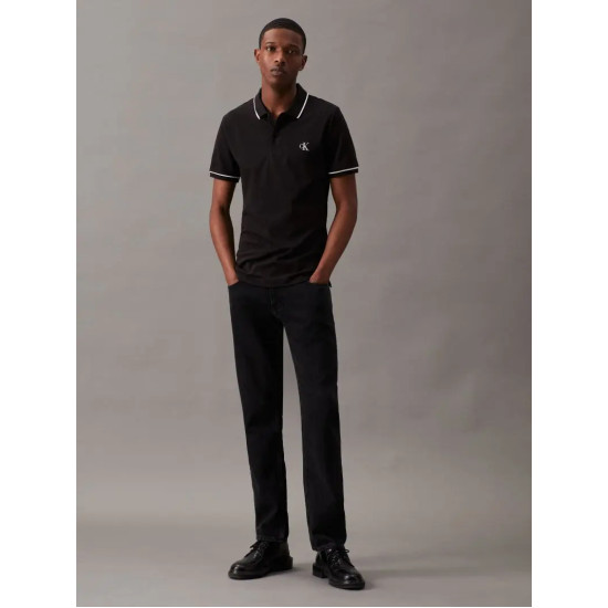 CALVIN KLEIN TIPPING SLIM POLO J30J315603 BAE-CK BLACK 