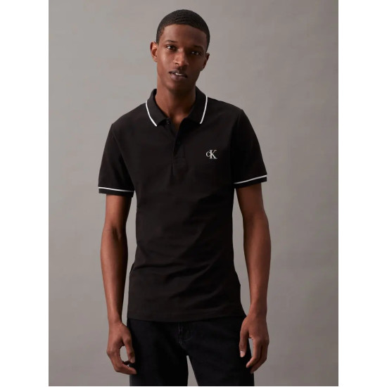 CALVIN KLEIN TIPPING SLIM POLO J30J315603 BAE-CK BLACK 