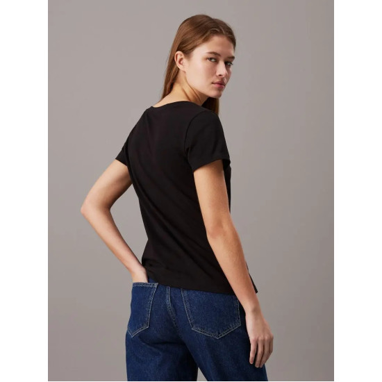 CALVIN KLEIN CK EMBROIDERY STRETCH V-NECK J20J213716 BAE-CK BLACK