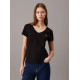 CALVIN KLEIN CK EMBROIDERY STRETCH V-NECK J20J213716 BAE-CK BLACK