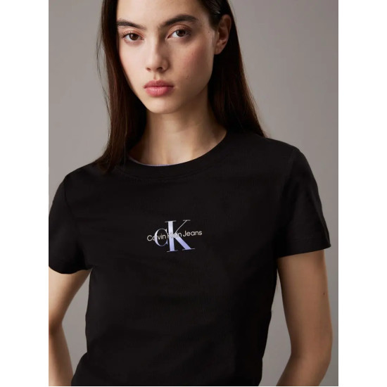 CALVIN KLEIN GRADIENT MONOLOGO SLIM TEE J20J225252 BEH-CK BLACK