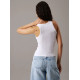 CALVIN KLEIN WOVEN LABEL RIB TANK TOP J20J225302 YAA-BRILLIANT WHITE