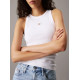 CALVIN KLEIN WOVEN LABEL RIB TANK TOP J20J225302 YAA-BRILLIANT WHITE