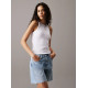 CALVIN KLEIN WOVEN LABEL RIB TANK TOP J20J225302 YAA-BRILLIANT WHITE