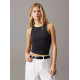 CALVIN KLEIN WASHED WOVEN LABEL RIB TANK TO J20J225311 PT2-WASHED BLACK 