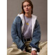 CALVIN KLEIN SS FLOCKED LOGO CN TEE LV047B851G VVH-LANGUID LAVENDER 