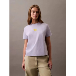 CALVIN KLEIN SS FLOCKED LOGO CN TEE LV047B851G VVH-LANGUID LAVENDER 