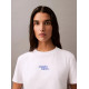 CALVIN KLEIN SS FLOCKED LOGO CN TEE LV047B851G YAA-BRILLIANT WHITE 