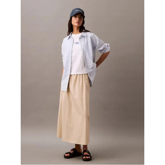 CALVIN KLEIN SS FLOCKED LOGO CN TEE LV047B851G YAA-BRILLIANT WHITE 