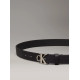 CALVIN KLEIN MONOGRAM PLACQUE BUCKLE 25MM BELT LV04K7003G UB1-NA BLACK/PEWTER