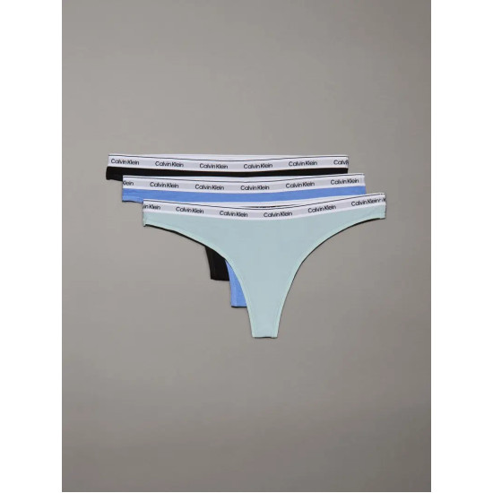 CALVIN KLEIN THONG 3PK 000QD5209E W9H-STERLING BLUE/BLACK/GLACIER 
