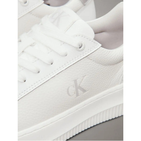 CALVIN KLEIN CHUNKY CUPSOLE LOW MG YW0YW01769 0LI-BRIGHT WHITE/SILVER 