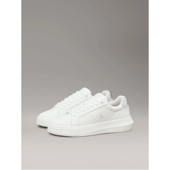 CALVIN KLEIN CHUNKY CUPSOLE LOW MG YW0YW01769 0LI-BRIGHT WHITE/SILVER 