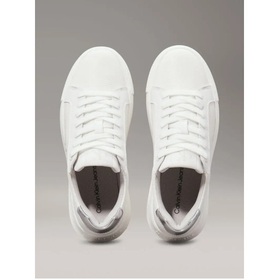 CALVIN KLEIN CHUNKY CUPSOLE LOW MG YW0YW01769 0LI-BRIGHT WHITE/SILVER 