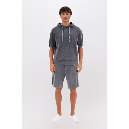 DIRTY LAUNDRY WAFFLE SWEATBERMUDA DLMSB000086 VINTAGE GREY