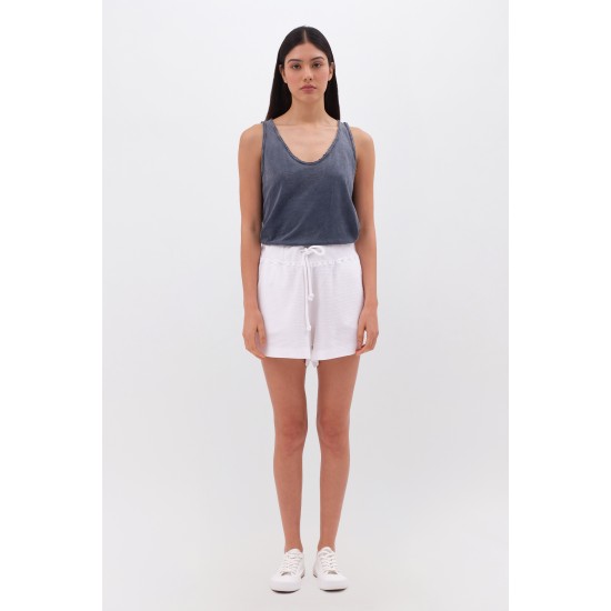 DIRTY LAUNDRY WAFFLE SWEATBERMUDA DLWSB000031 WHITE 