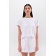 DIRTY LAUNDRY WAFFLE CROPPED T-SHIRT DLWT000112 WHITE DIRTY LAUNDRY WAFFLE CROPPED T-SHIRT DLWT000112 WHITE