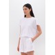 DIRTY LAUNDRY WAFFLE CROPPED T-SHIRT DLWT000112 WHITE DIRTY LAUNDRY WAFFLE CROPPED T-SHIRT DLWT000112 WHITE
