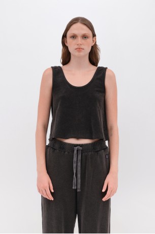 DIRTY LAUNDRY TERRY TOWEL TOP DLWTT000007 VINTAGE BLACK