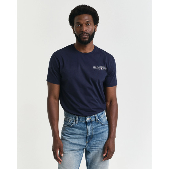 GANT PRINTED GRAPHIC SS T-SHIRT 2044017 433-EVENING BLUE