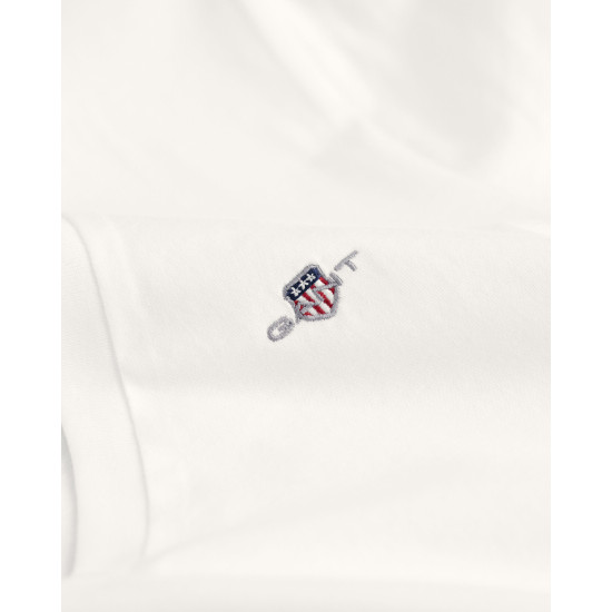 GANT REG SHIELD SS V-NECK T-SHIRT 4200750 110-WHITE