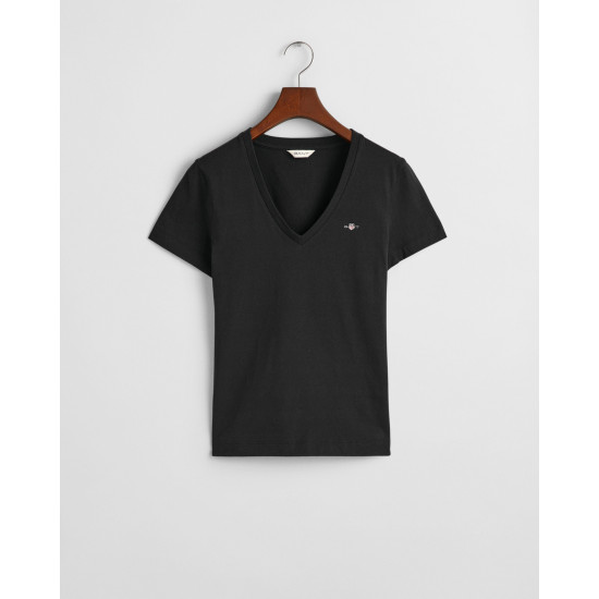 GANT REG SHIELD SS V-NECK T-SHIRT 4200750 5-BLACK